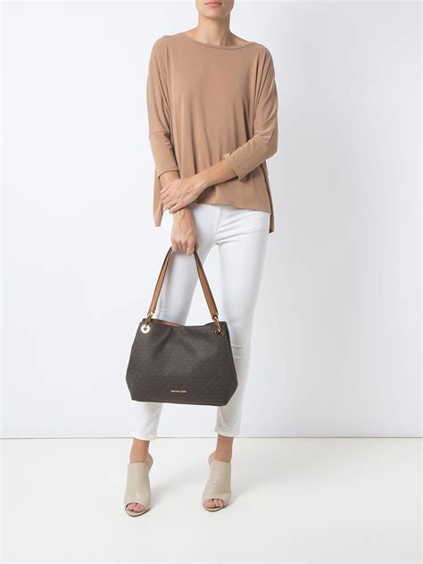 michael kors raven suede|Raven Logo Shoulder Bag .